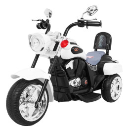 Moto eléctrica infantil Chopper NightBike 6V con luces LED - Blanco