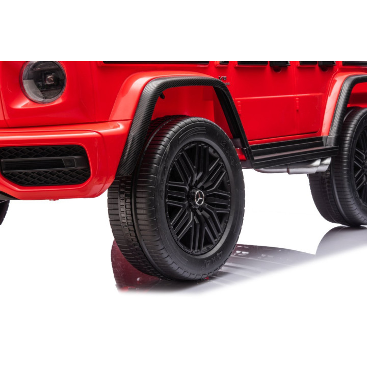 Coche eléctrico Mercedes G63 AMG 24V MP4 y LED - Rojo