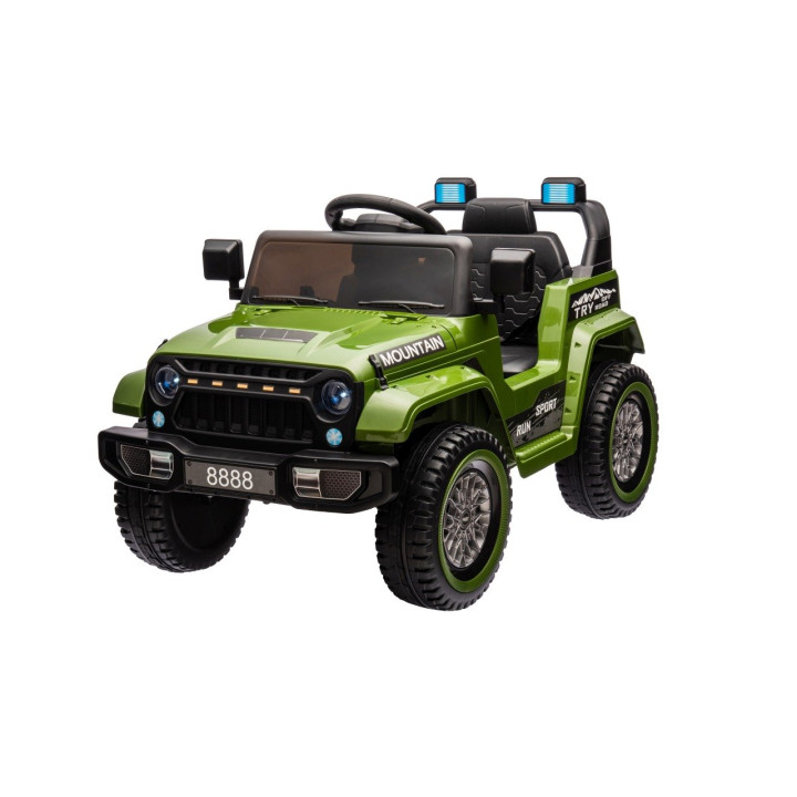 Coche eléctrico infantil Mountain 12V con MP3 y LED - Verde