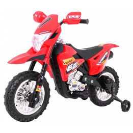 Moto cross électrique enfant 12V roues air suspension - Rouge