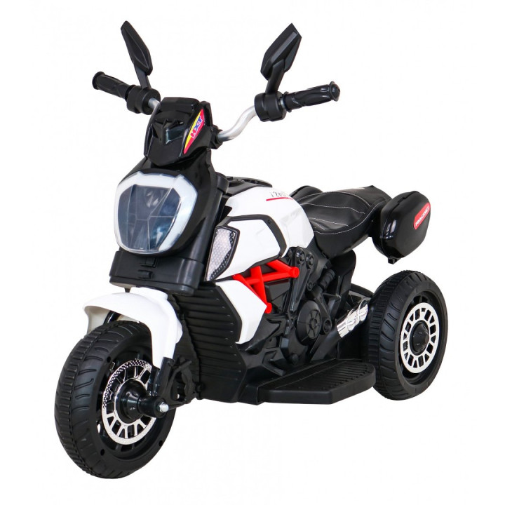 Moto électrique enfant Fast Tourist 6V tricycle bébé - Blanc