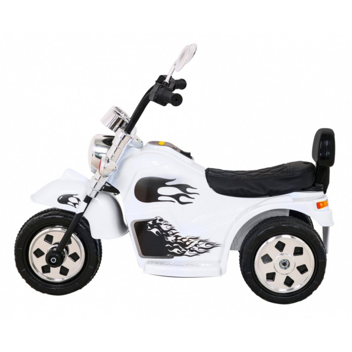 Moto électrique enfant Chopper Hot 6V avec mélodies - Blanc