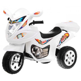 Mini mota elétrica infantil 6V com luzes LED e sons - Branco