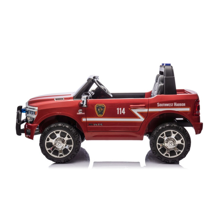 RAM 3500 Fire Truck 24V 400W kids ride on with siren - Red