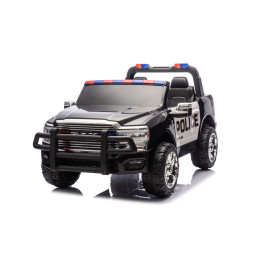 Kinder Elektroauto Geländewagen RAM 3500 Polizei 24V mit Sirene - Schwarz