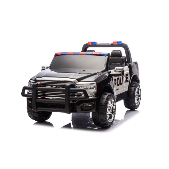 Jeep elettrica bambini RAM 3500 Polizia 24V con sirena - Nero