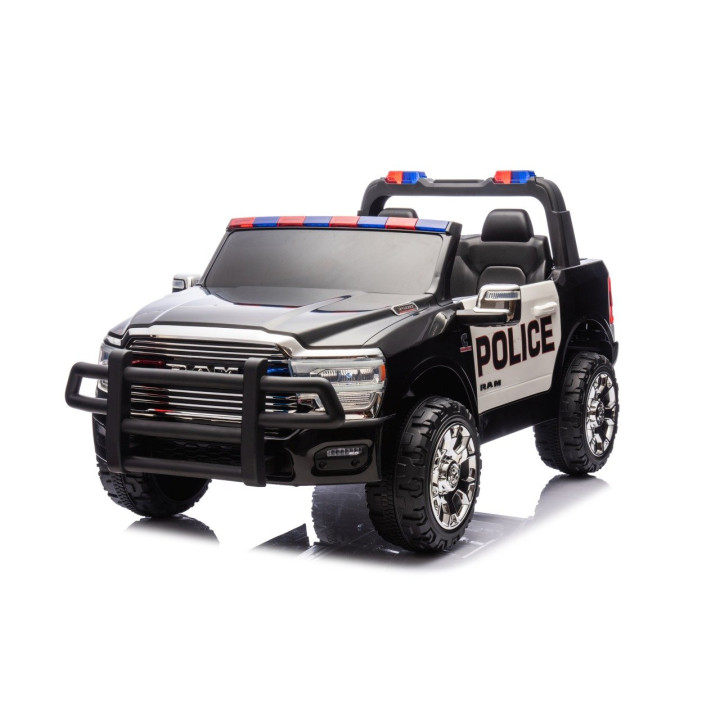Todoterreno infantil RAM 3500 Policía 24V con sirena - Negro