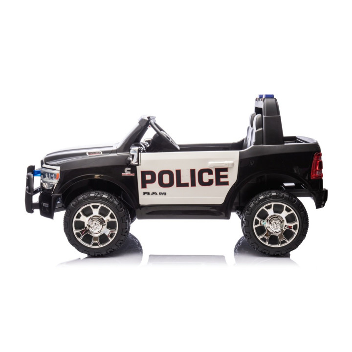 Kinder Elektroauto Geländewagen RAM 3500 Polizei 24V mit Sirene - Schwarz