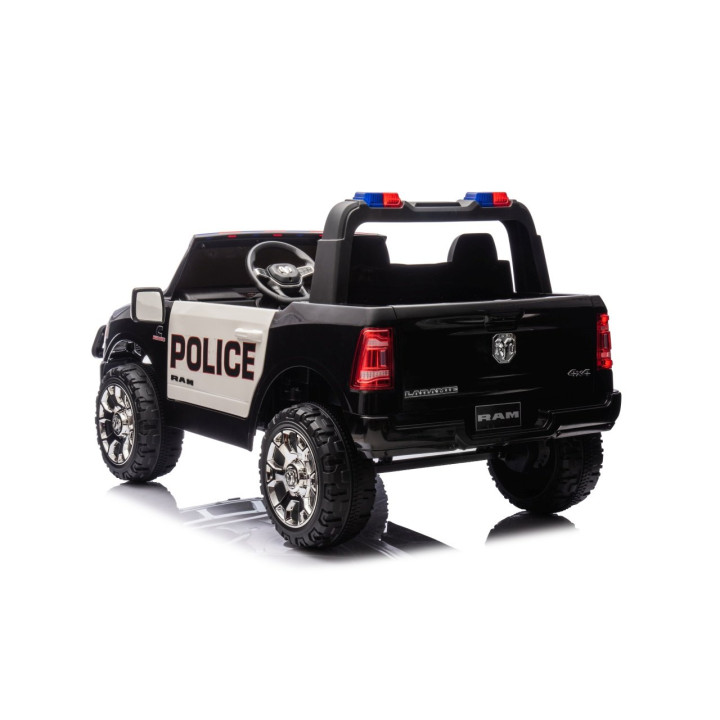 Todoterreno infantil RAM 3500 Policía 24V con sirena - Negro
