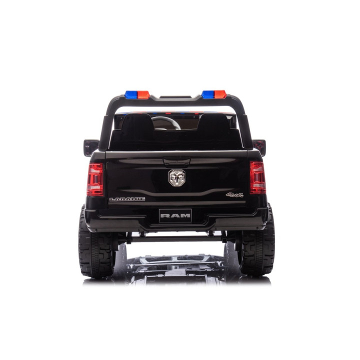 Jeep elettrica bambini RAM 3500 Polizia 24V con sirena - Nero