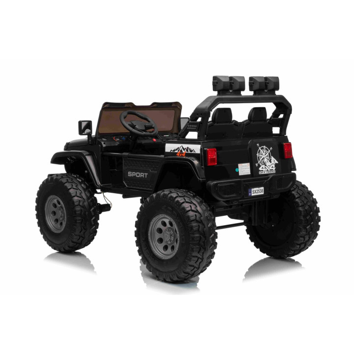 Carro elétrico infantil Extreme Sport 4x4 12V 2 lugares extensível - Preto