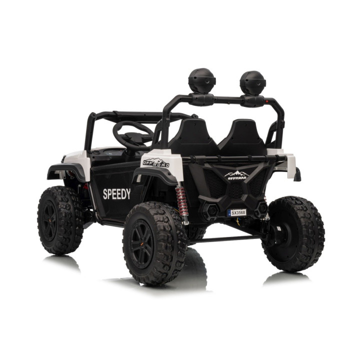 Buggy enfant Passion 12V 4x4 biplace 4 moteurs - Blanc