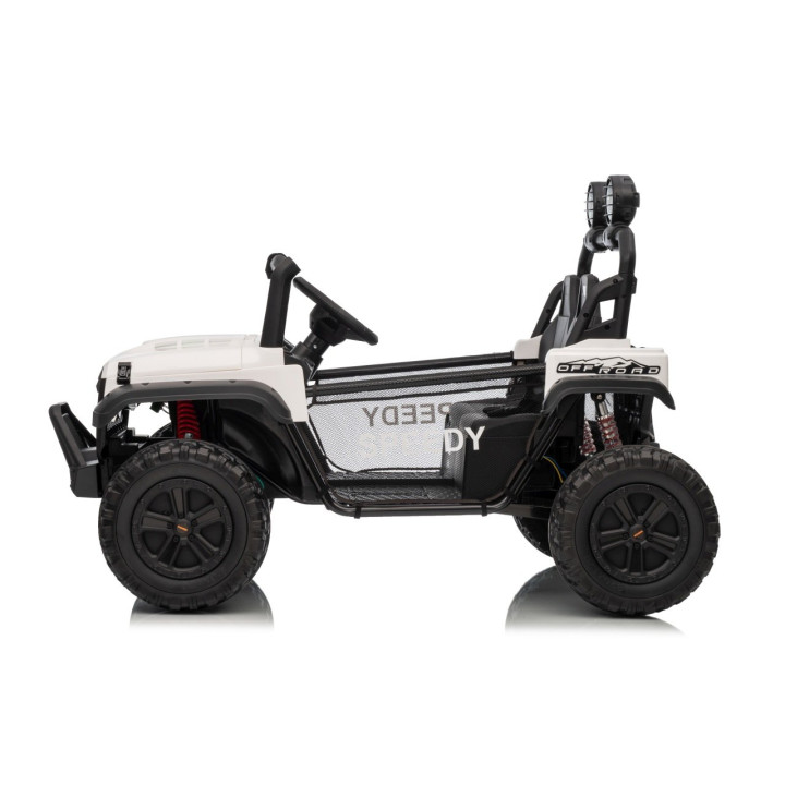 Buggy enfant Passion 12V 4x4 biplace 4 moteurs - Blanc