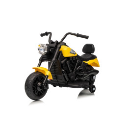 Moto électrique enfant Star 6V tricycle lumières et sons - Jaune