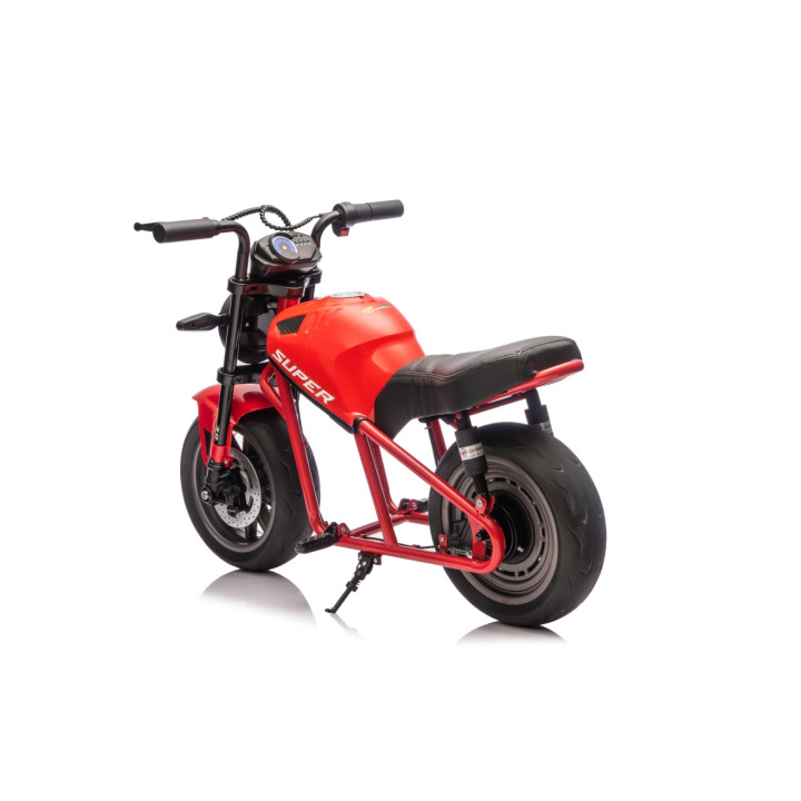Moto elettrica bambini Supermoto 24V MP3 e LED - Rosso
