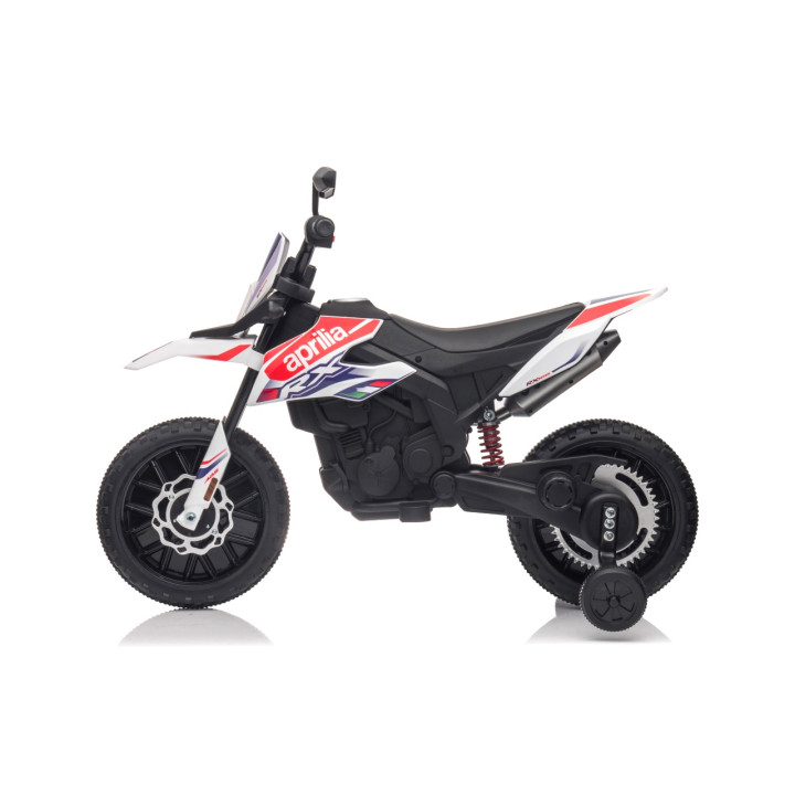 Moto Elettrica Bambini Aprilia RX 12V con MP3 e LED - Bianco