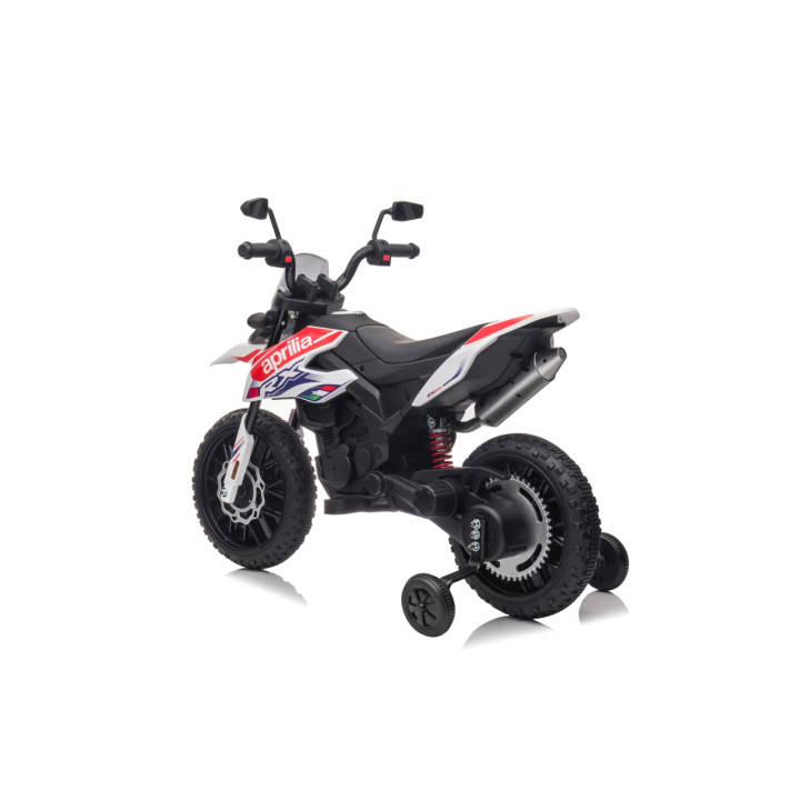 Aprilia RX 12V Kids Electric Motorbike with MP3 and LED - White