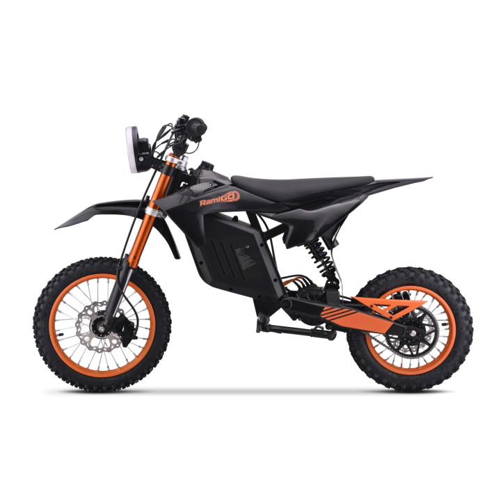 Kids electric motorbike E-Rider X with LED lights sounds - Black