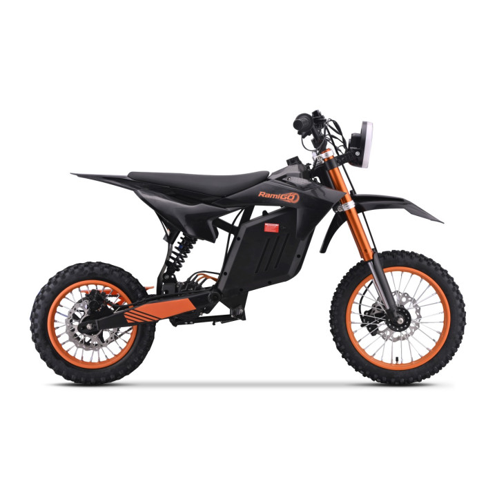 Moto elettrica bambini E-Rider X con luci LED e suoni - Nero