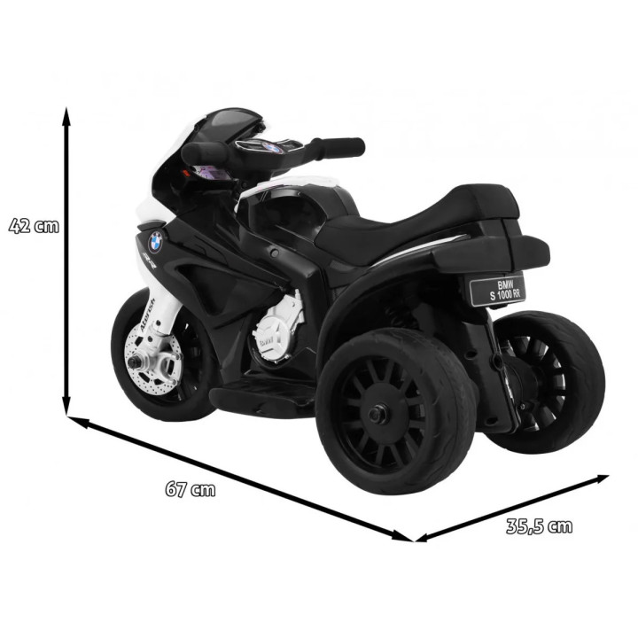 Mini moto électrique enfant BMW S1000 RR 6V avec LED - Noir