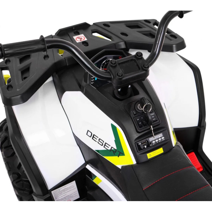 Quad eléctrico infantil 12V ATV Desert mando 2.4GHz - Blanco