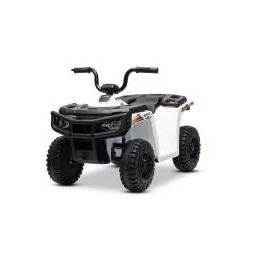Quad eléctrico con licencia Arctic Cat 12V, tracción trasera, blanco, luces LED, batería de litio, 2 motores de 25W