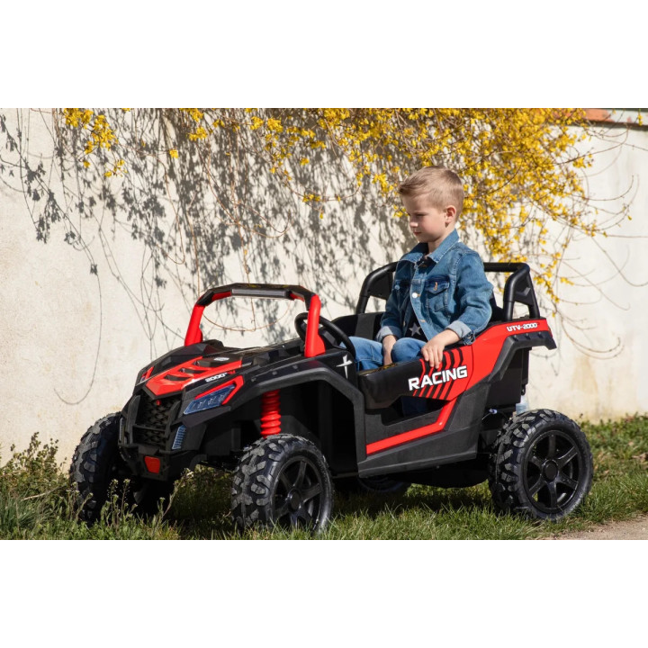 Quad elettrico bambini UTV XXL 24V ruote gonfiabili - Nero