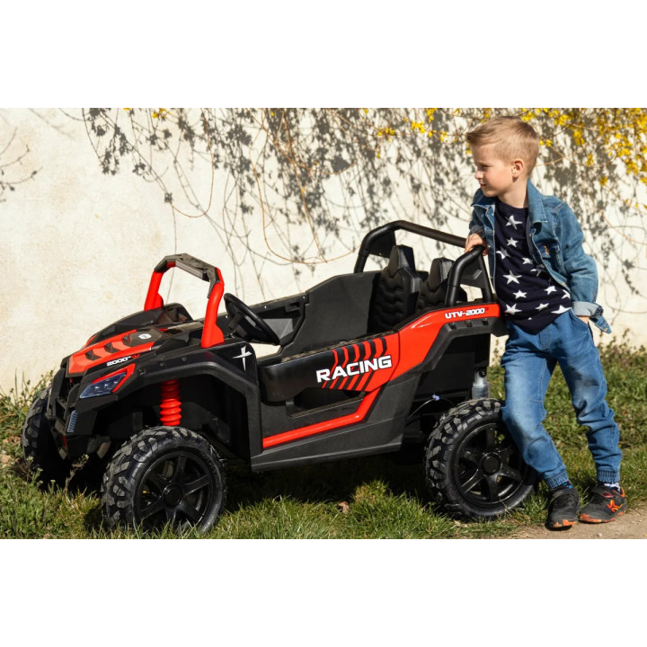 Quad elettrico bambini UTV XXL 24V ruote gonfiabili - Nero