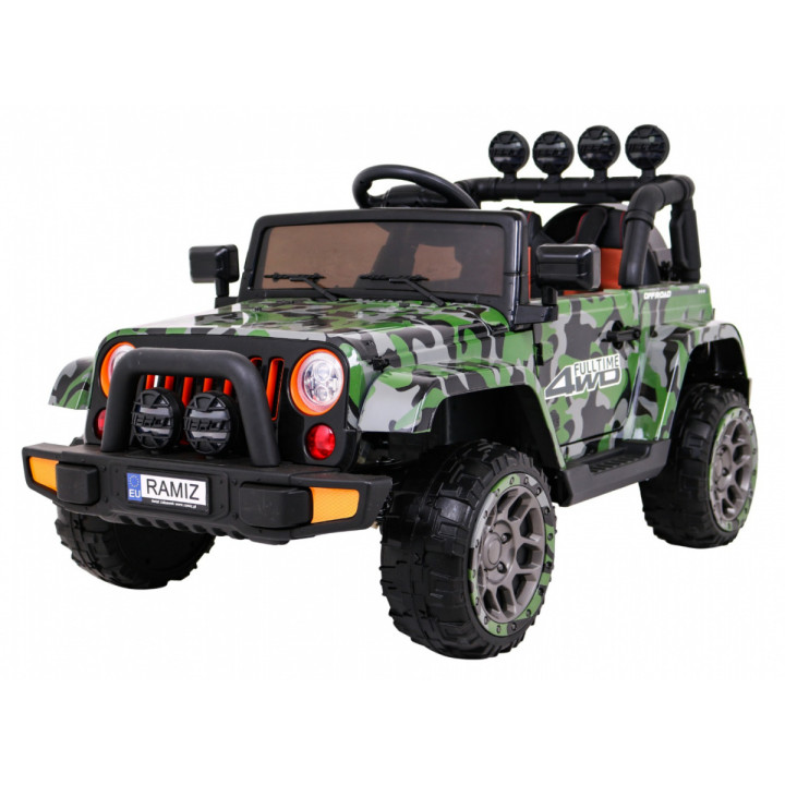 Voiture 4x4 électrique enfant 12V à quatre moteurs - Camouflage