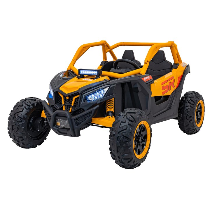 Buggy elettrico bambini 24V biposto 4 motori Bluetooth - Giallo