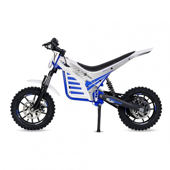 Kinder-Crossbike elektro 1000W 36V mit Federung - Blau