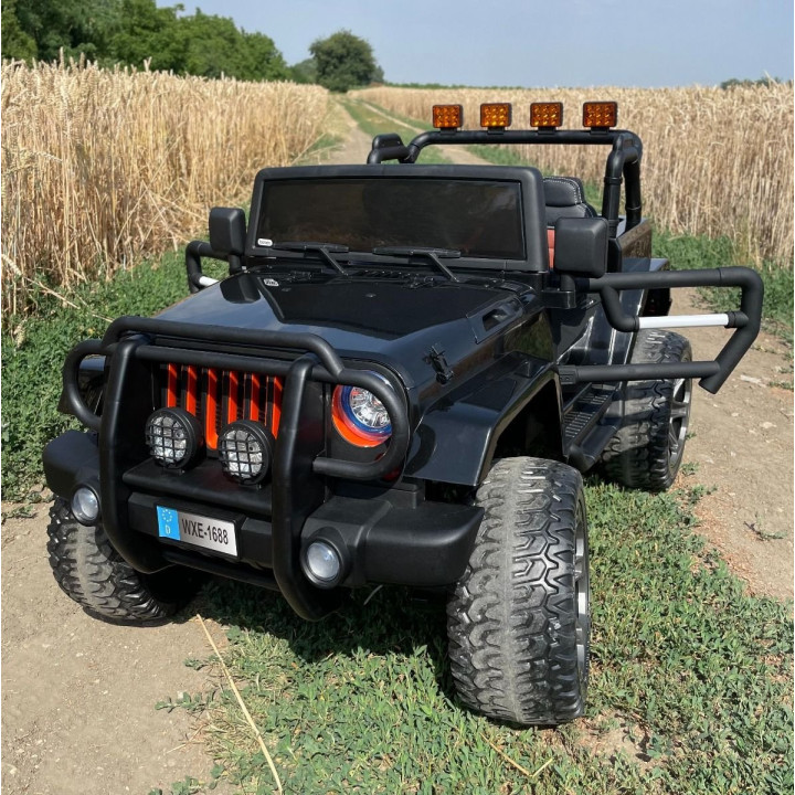 Macchina elettrica bambini Full Time 4WD 12V MP3 - Nero