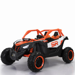 Buggy électrique enfant 24V 2 places 4 moteurs Bluetooth - Orange