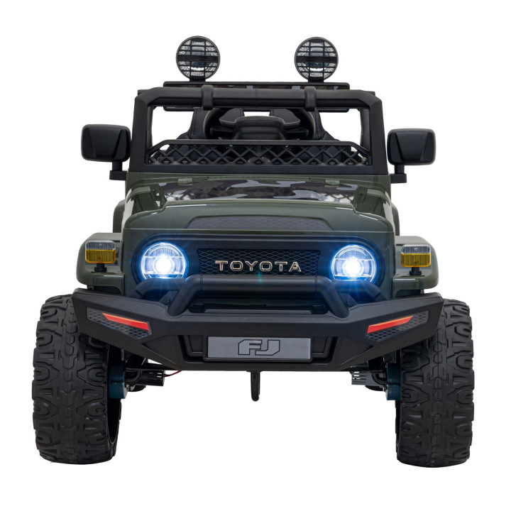 Carro elétrico infantil Toyota FJ Cruiser Camo 12V com MP3 - Verde