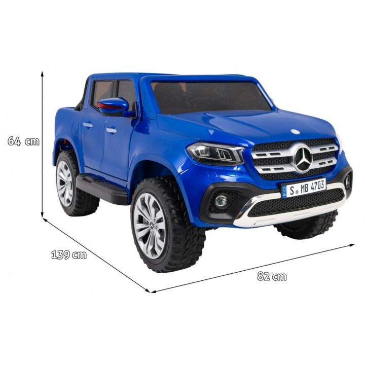 Mercedes X-Class 24V coche infantil 4x45W MP4 cuero - Azul