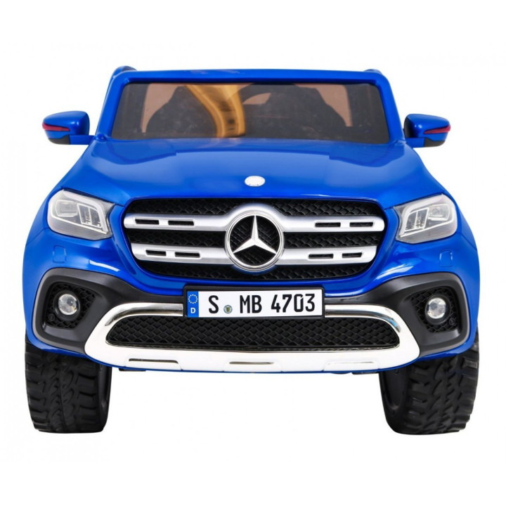 Mercedes X-Class 24V voiture enfant 4x45W MP4 cuir - Bleu
