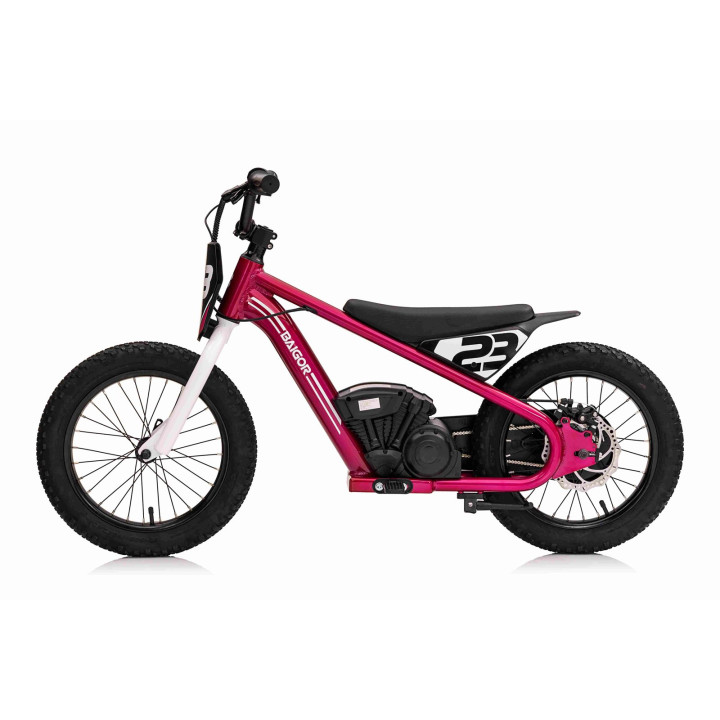 Moto eléctrica infantil Baigor 23 Pro 24V con LED - Rosa