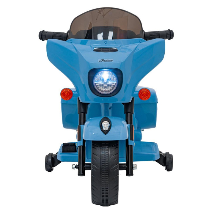 Moto chopper eléctrica infantil Indian 6V con LED - Blau