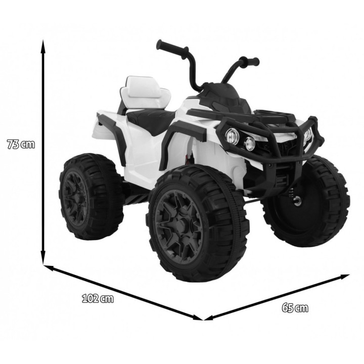 Quad électrique enfant 12V ATV-2 télécommande 2.4GHz - Blanc